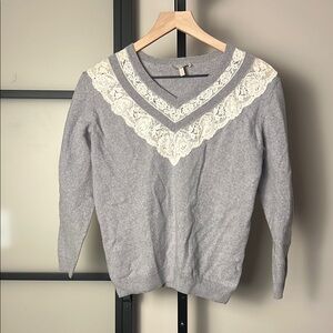 Rebecca Taylor NYC Lace Combo Pullover Size Medium